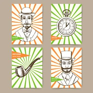 Sketch genteleman's set Stock Illustration