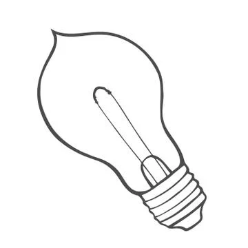 Sketch of glowing light bulb Stock Illustration