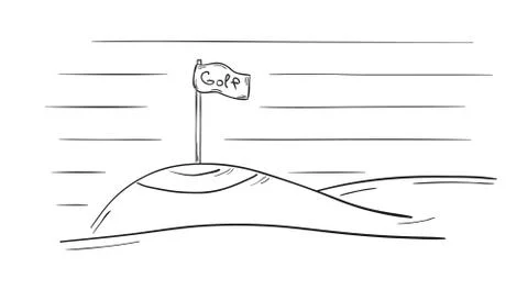 Sketch of the golf flag Stock Illustration