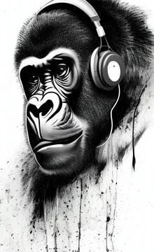 Sketch of a gorilla Stock Illustration