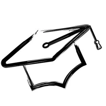Sketch of a graduation cap Stock Illustration