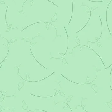 Sketch of green branches with leaves. Repeating vector pattern. 스톡 일러스트