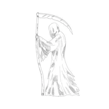 Sketch grim reaper Stock Illustration
