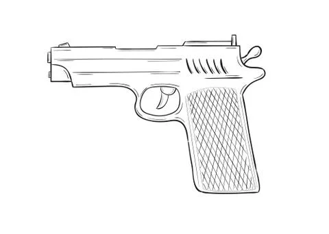 Sketch of the gun 스톡 일러스트