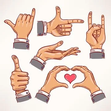 Sketch hands - 2 Stock Illustration