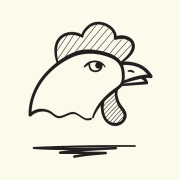 Sketch head cock Stock Illustration