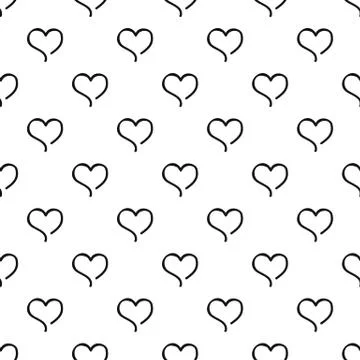 Sketch heart pattern seamless Illustrazione stock