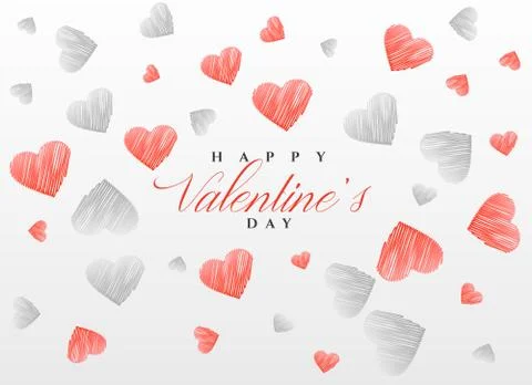 Sketch hearts pattern background for valentine's day Stock Illustration