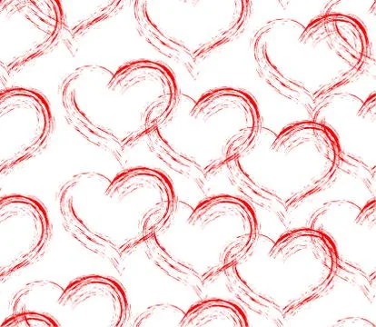 Sketch hearts seamless pattern Stock Illustration