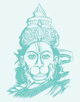 Lord Hanuman pencil sketch on a chart paper  Proof of Brain