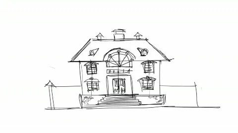 Sketch of the house  Stock Footage 661531