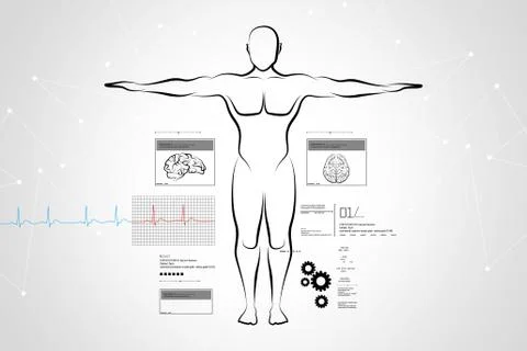 Sketch of human body Stock-Illustration