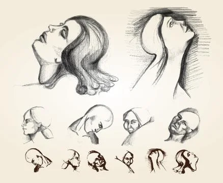 Sketch human face Stock Illustration