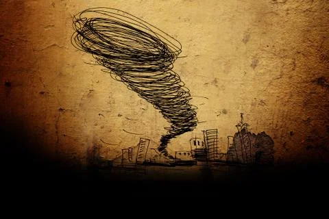 Sketch of the hurricane Stock Illustration