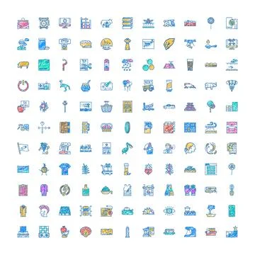 Sketch icons collection representing diverse themes and concepts Stock Illustration