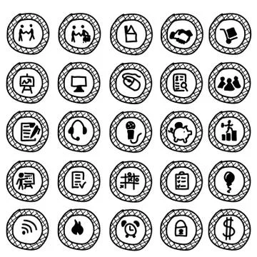 Sketch, icons. Ilustração Stock