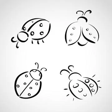 Sketch icons - ladybug Stock Illustration