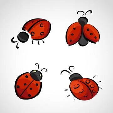 Sketch icons - ladybug Stock Illustration