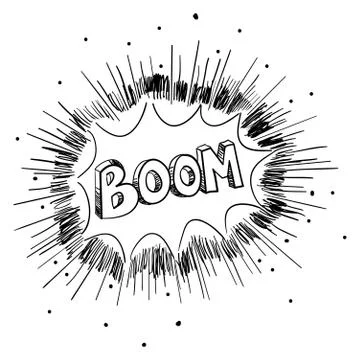 Sketch Illustration Of A Comic Explosion Stock Illustration