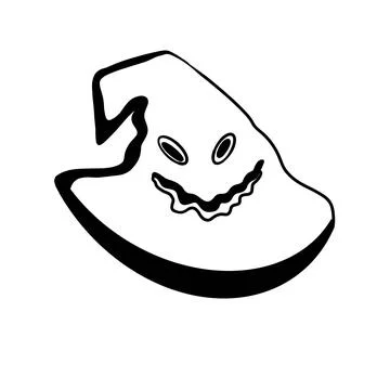 Sketch illustration of a scary ghost in the shape of a hat, halloween celebra Stock Illustration