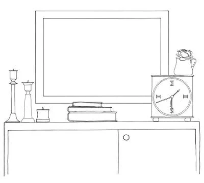 Sketch of the interior. Stock Illustration