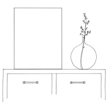 Sketch of the interior. Stock Illustration