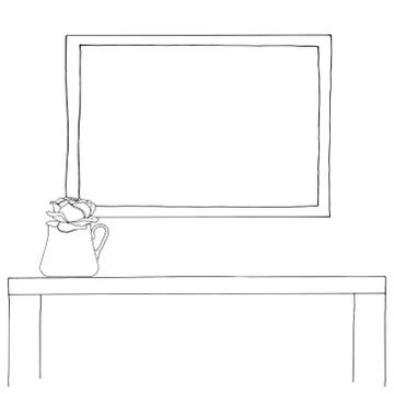 Sketch of the interior. Stock Illustration