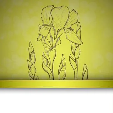Sketch  iris background Stock Illustration