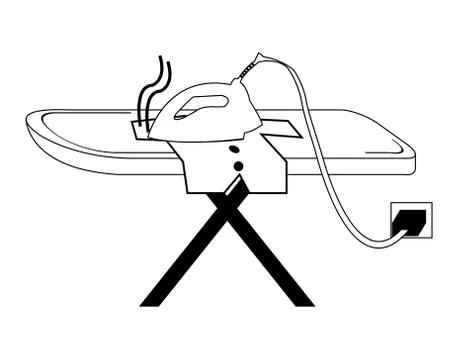 Sketch of ironing 스톡 일러스트
