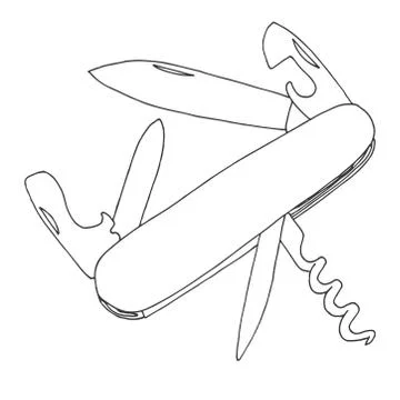 Sketch of a knife. Vector illustration. Stock Illustration
