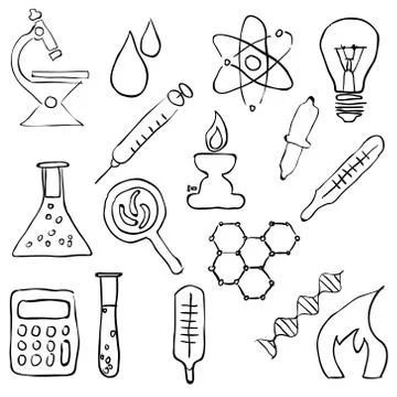 Sketch laboratory images Stock Illustration