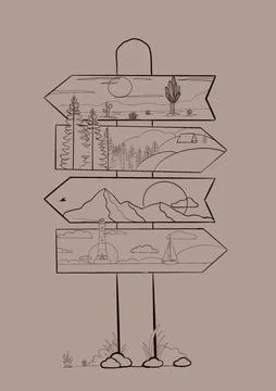 Sketch of landscapes Illustrazione stock