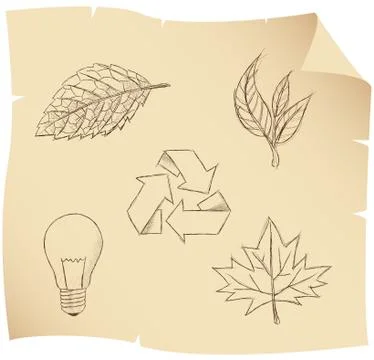Sketch leaves Stock Illustration
