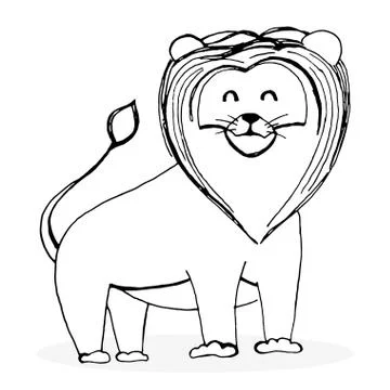 Sketch lion character Stock Illustration
