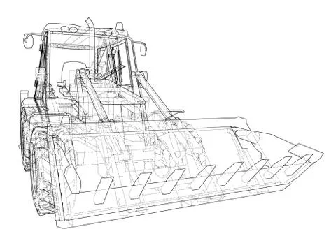 Sketch of Loading Shovel with Back Actor Stock Illustration