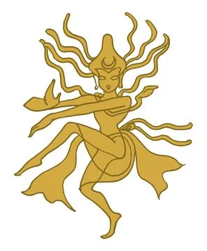 Sketch of Lord Shiva design elements outline editable illustration Illustrazione stock