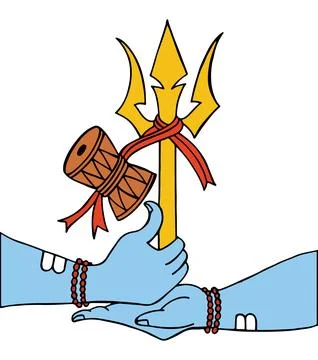 Sketch of Lord Shiva design elements outline editable illustration Stock Illustration
