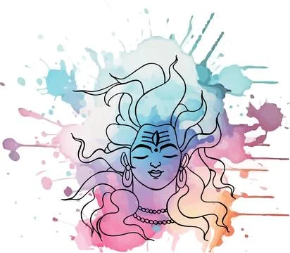 Sketch of Lord Shiva design elements outline editable illustration イラスト素材