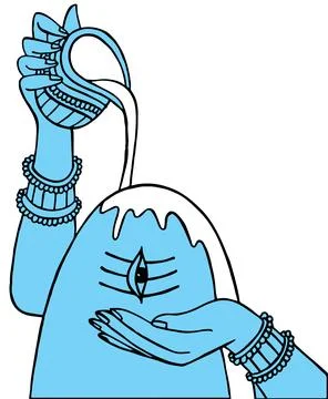 Sketch of Lord Shiva design elements outline editable illustration Stock Illustration