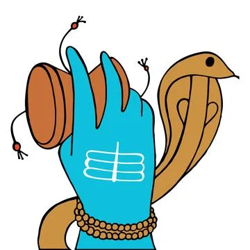 Sketch of Lord Shiva design elements outline editable illustration Stockillustratie