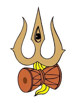 Sketch of Lord Shiva design elements outline editable illustration Stockillustratie