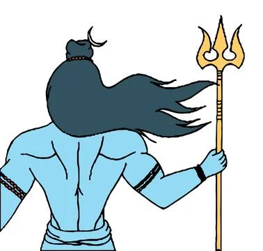 Sketch of Lord Shiva design elements outline editable illustration Stock Illustration