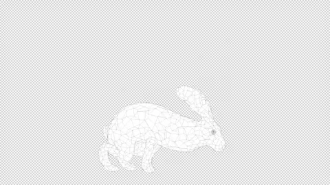 Sketch Low-Poly 3D Loop Animated Rabbit Running, Transparent Background 動画素材 330537172