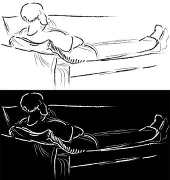 Sketch of a lying man Stock Illustration