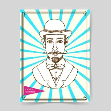 Sketch man in hat Stock Illustration