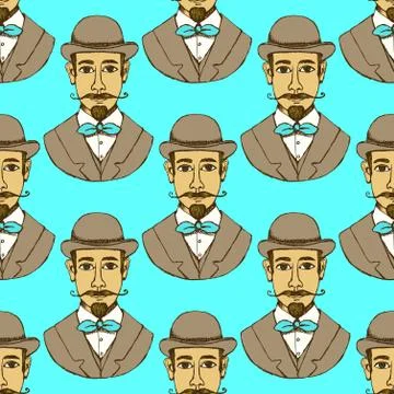 Sketch man in hat Stock Illustration