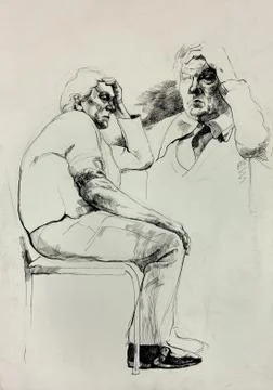 Sketch of a man Stock Photos