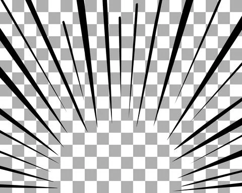 Sketch manga effects on transparent background. Black right lower lines splas Stock Illustration