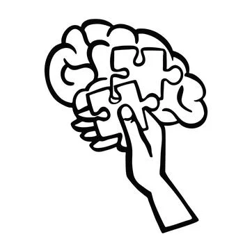 Sketch missing piece puzzle of mind vector illustration Stock Illustration