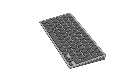 Sketch of a modern computer keyboard Stock Footage 256488206